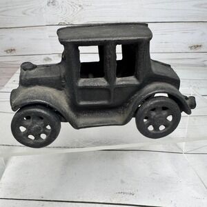 Vintage Cast Iron Model T Toy Car Antique Style 5"x 3" Black Collectible Vehicle